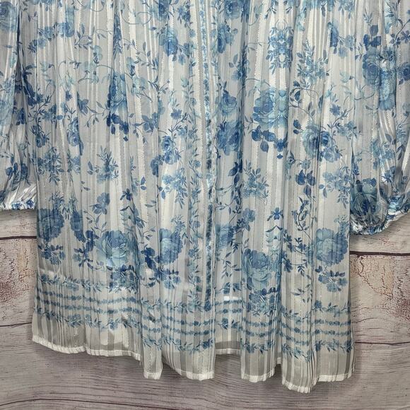 Altar’d State Alyssa Blue Floral Mini Dress Size Medium New - Picture 12 of 12